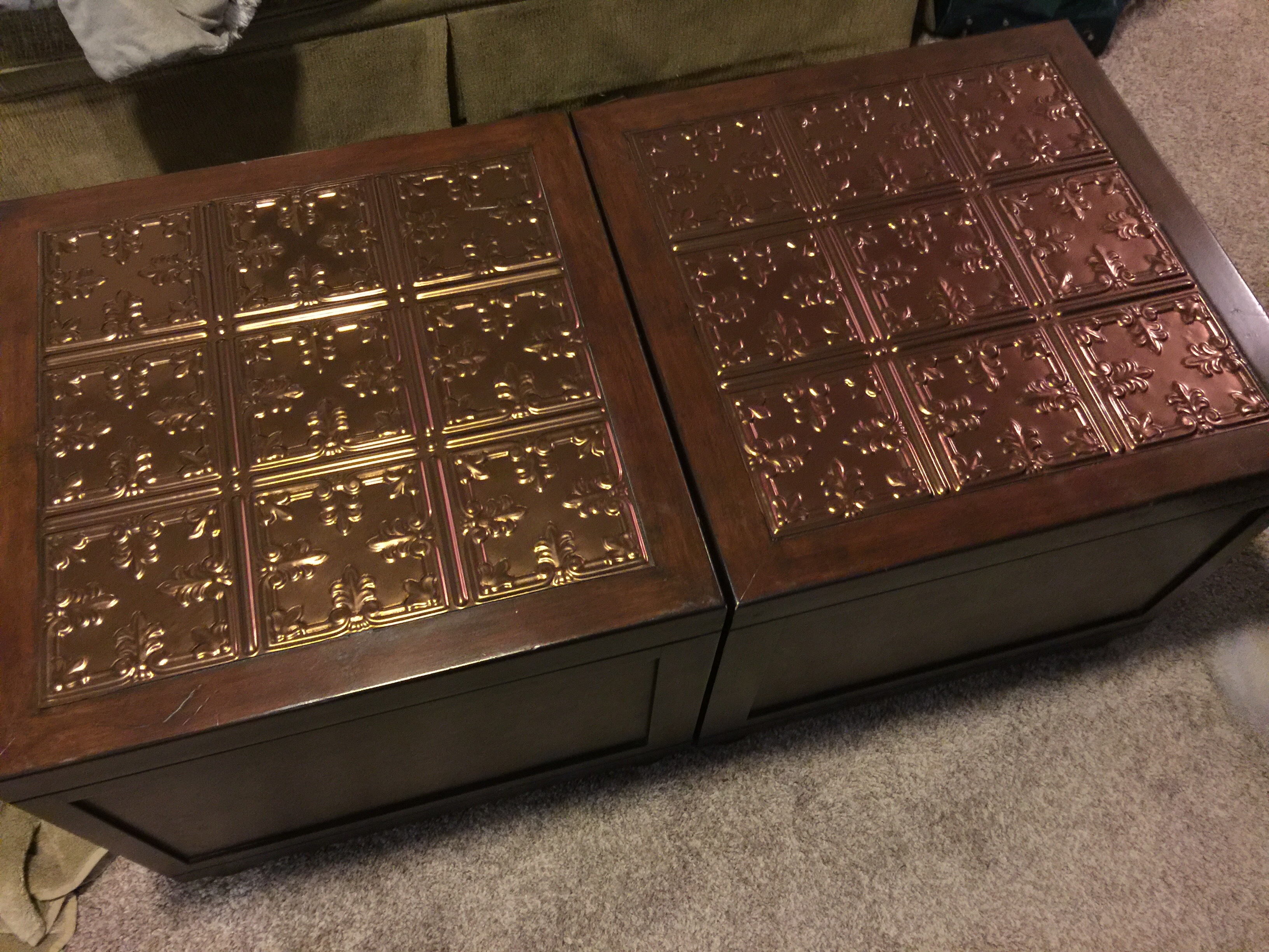 Easy DIY Faux Tin Tile Table Katie Baumann