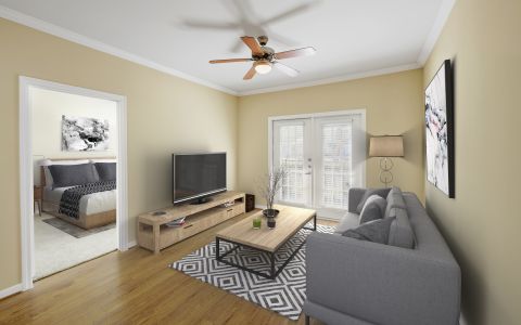 Living Room at Camden Amber Oaks Apartments in Austin, TX