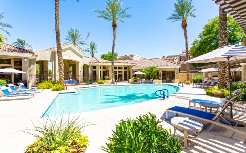 Pool with Hot Tub and Sundeck at Camden Montierra Apartments in Scottsdale, AZ