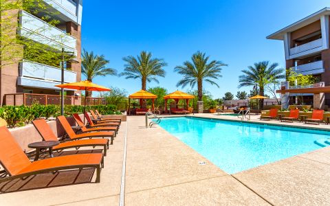 Pool and Hot Tub at Camden Sotelo apartments in Tempe, Arizona