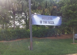 Building of the Week Banner Building of the Week Sign