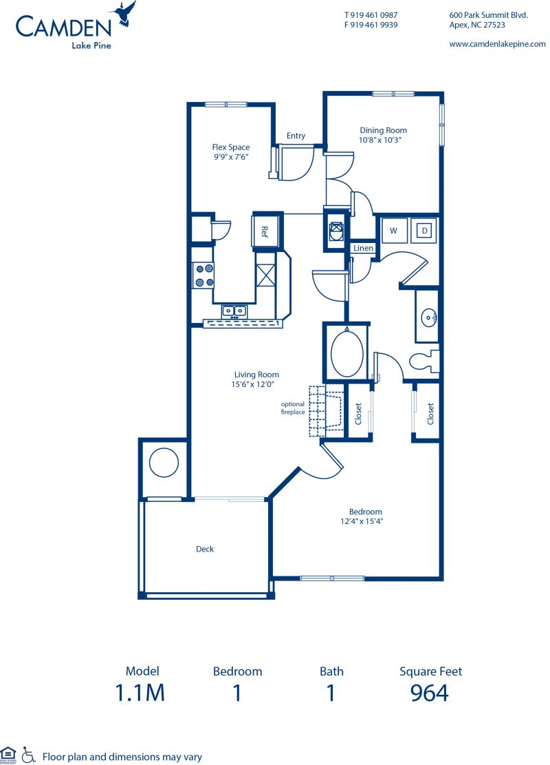 1, 2 & 3 Bedroom Apartments in Apex, NC Camden Lake Pine