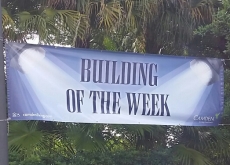 Building of the Week Banner Building of the Week Sign