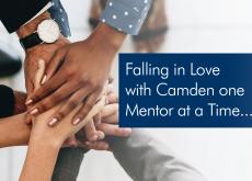 Falling in Love with Camden One Mentor At A Time team huddle of hands
