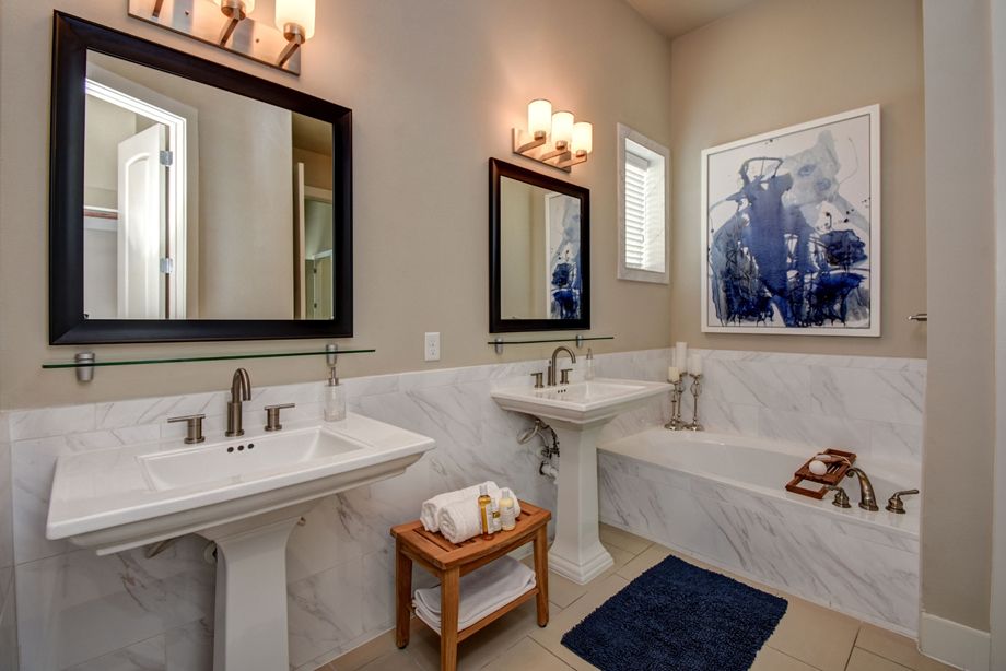 Main Bathroom at Camden Highland Village townhomes in Houston, TX