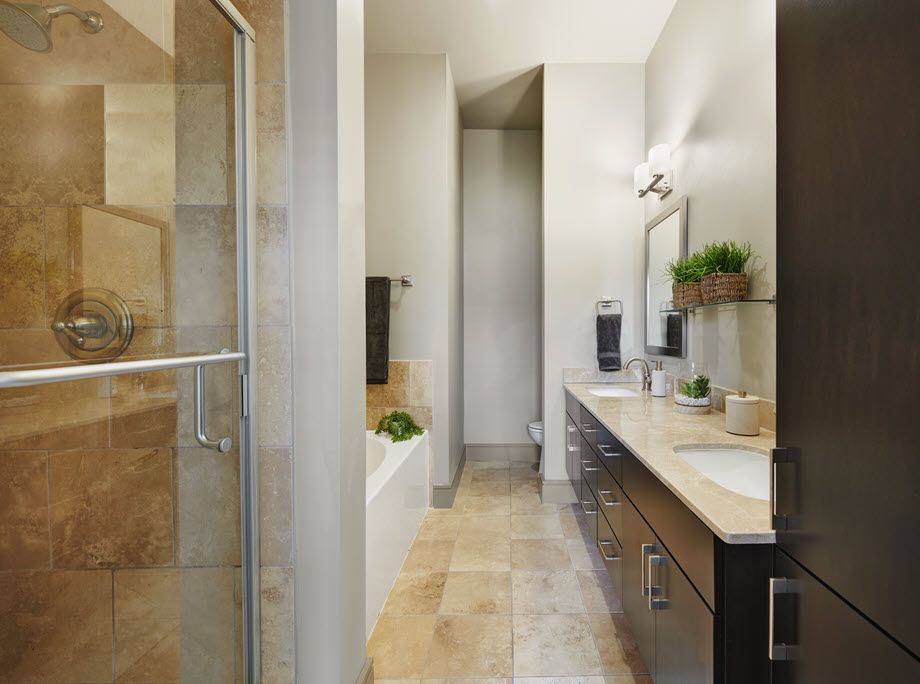 Townhome bathroom at Camden Belmont apartments in Dallas, TX