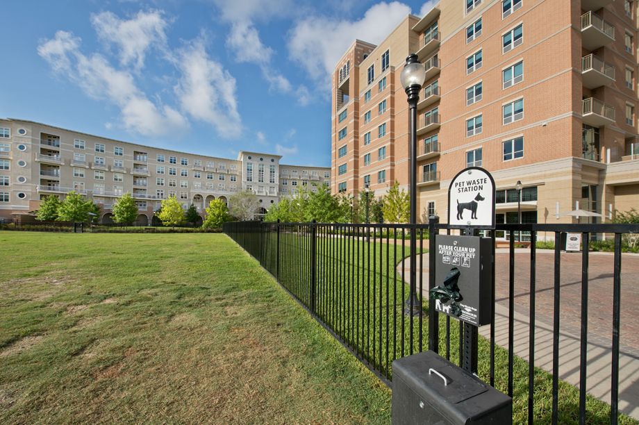Dog Park at Camden Highland Village townhomes in Houston, TX