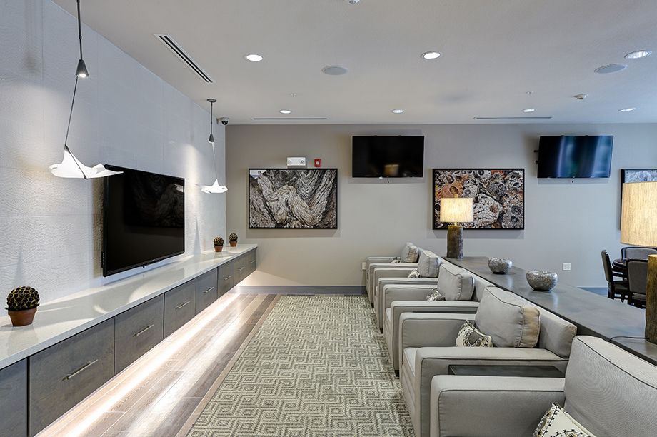 Media lounge at Camden Lamar Heights in Austin, TX