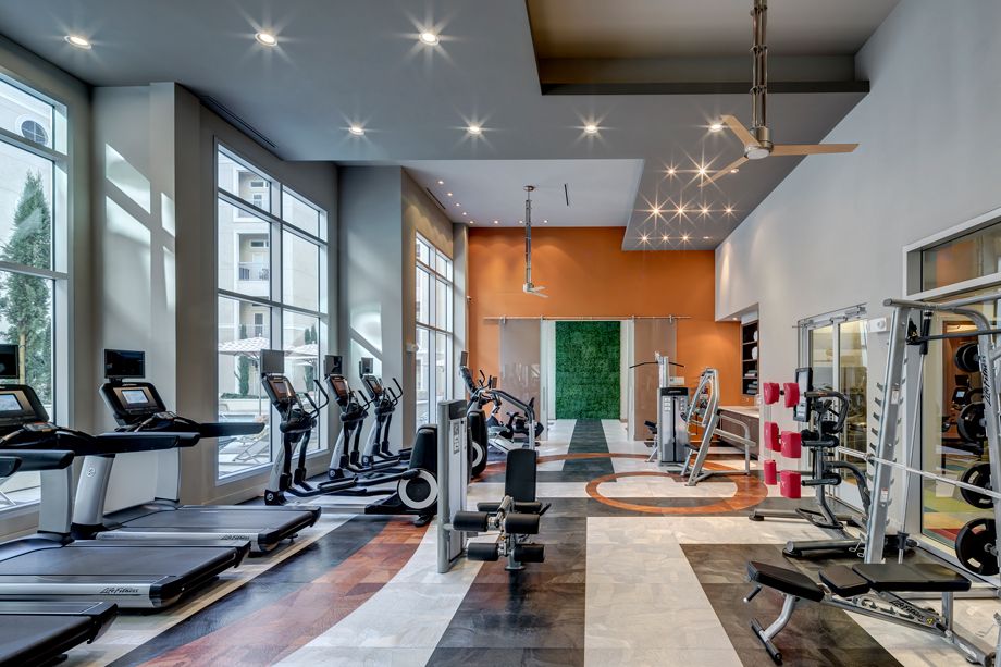 Fitness Center at Camden Highland Village townhomes in Houston, TX