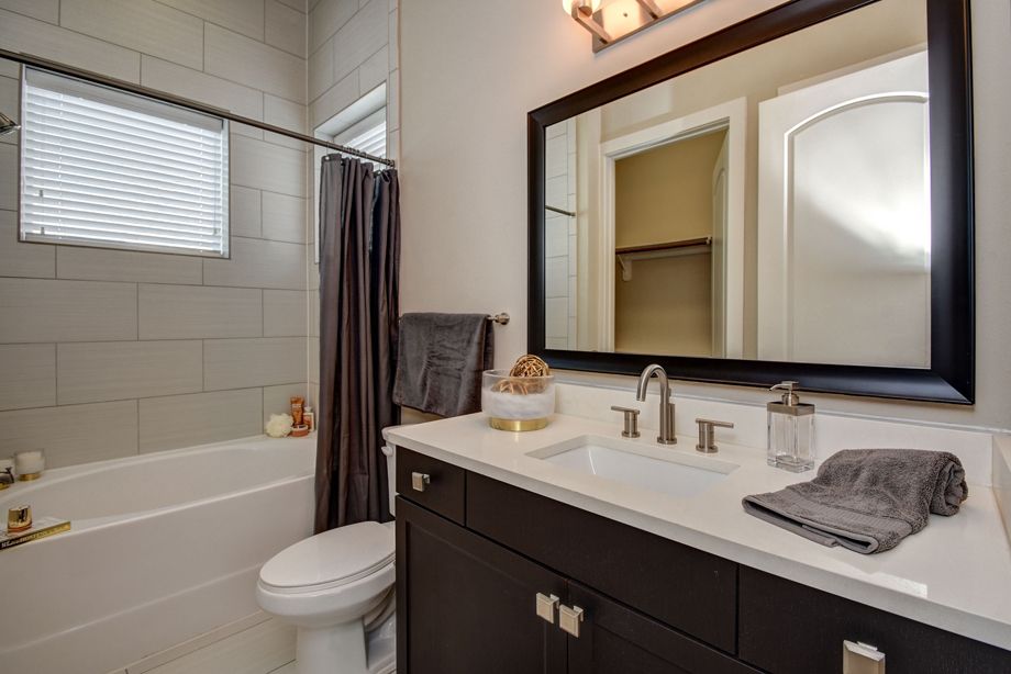 First Floor Bathroom at Camden Highland Village townhomes in Houston, TX