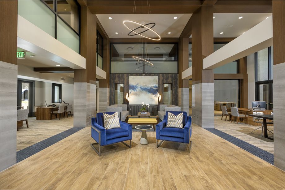 Lobby Entrance at Camden Harbor View Apartments in Long Beach, CA