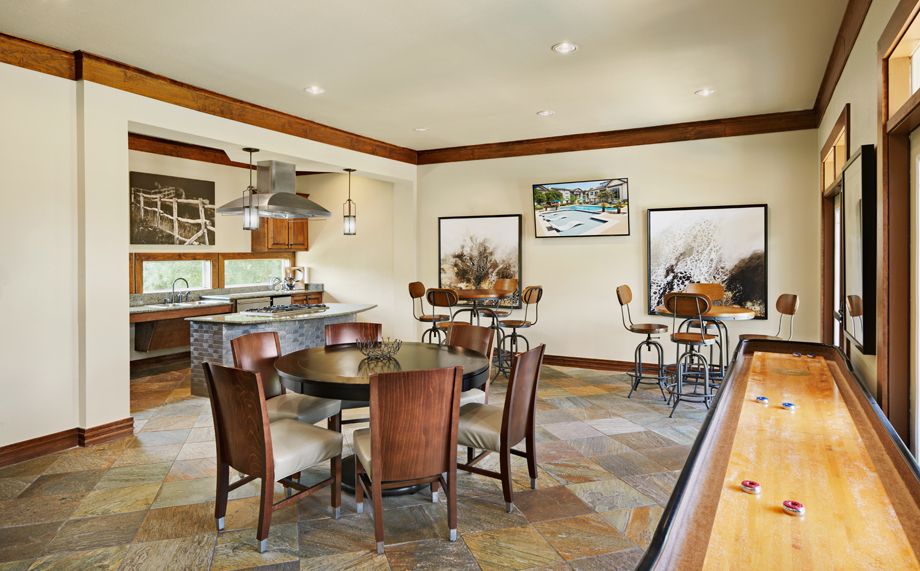 Game lounge and Kitchen at Camden Cedar Hills apartments in Austin, TX