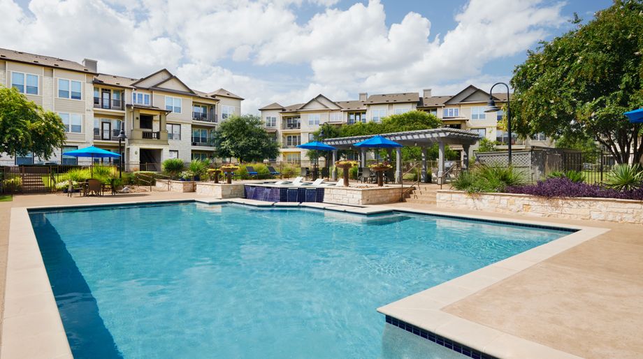 Resort-style pool at Camden Cedar Hills apartments in Austin, TX