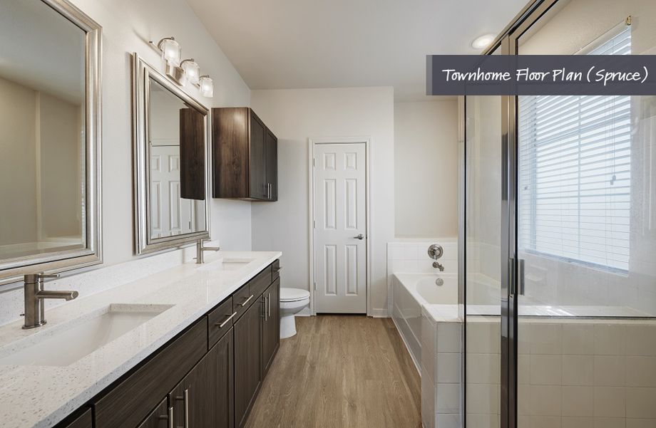 Townhome bathroom at Camden Cedar Hills apartments in Austin, TX