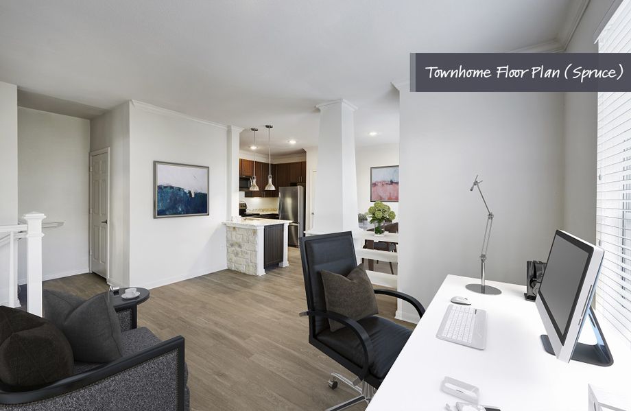 Townhome flex space at Camden Cedar Hills apartments in Austin, TX
