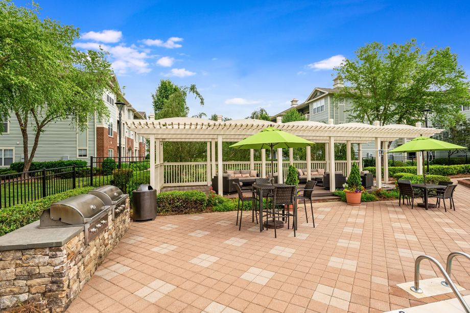 Grilling area at Camden Governors Village Apartments in Chapel Hill, NC