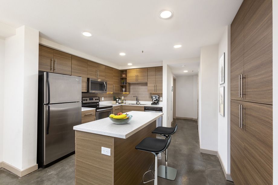 Kitchen at Camden Harbor View Live/Work Apartments in Long Beach, CA