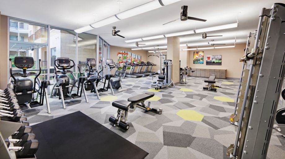 Extensive fitness center at Camden Lamar Heights in Austin, TX