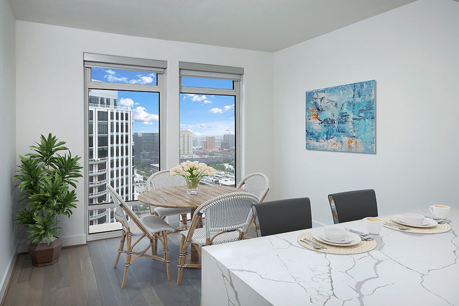 Penthouse Breakfast Nook at Camden Post Oak High Rise Luxury Apartments