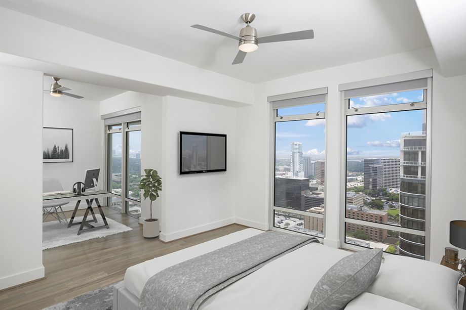 Penthouse Bedroom at Camden Post Oak High Rise Luxury Apartments