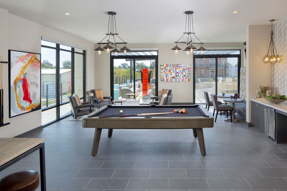 Camden RiNo apartments in Denver, Colorado live work club room