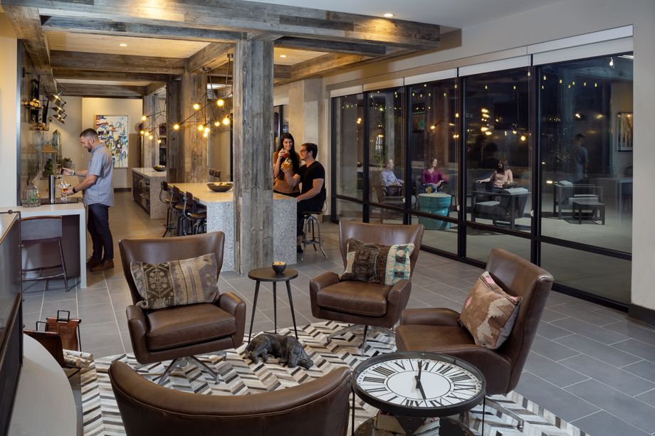 Camden RiNo apartments in Denver, Colorado live work resident lounge