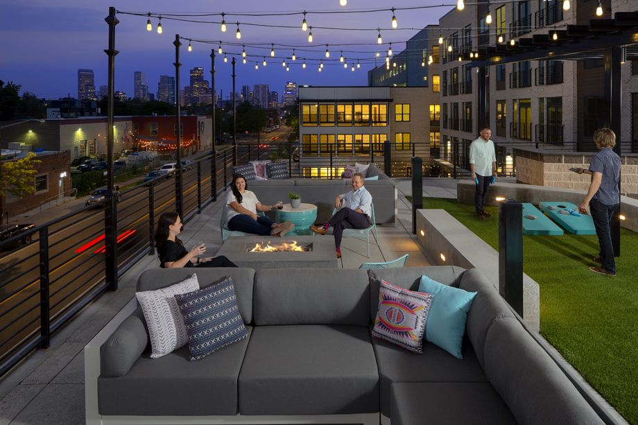 Camden RiNo apartments in Denver, Colorado live work top deck