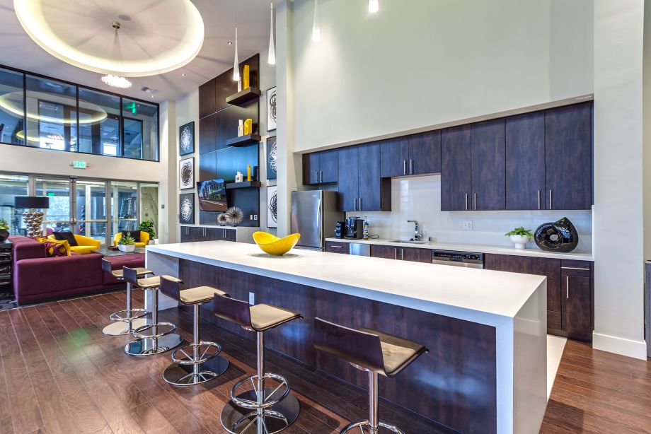 Resident Lounge Catering Kitchen at Camden Glendale apartments in Glendale, CA