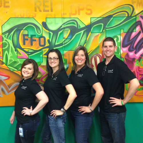 Camden's Business Services department representing their Camden pride in matching Camden polo shirts