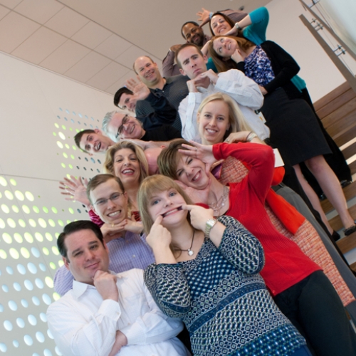 Camden employees having fun at the corporate office in Houston, Texas