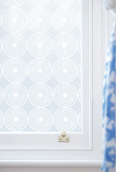 Window with designed adhesive on it Window with designed adhesive on it